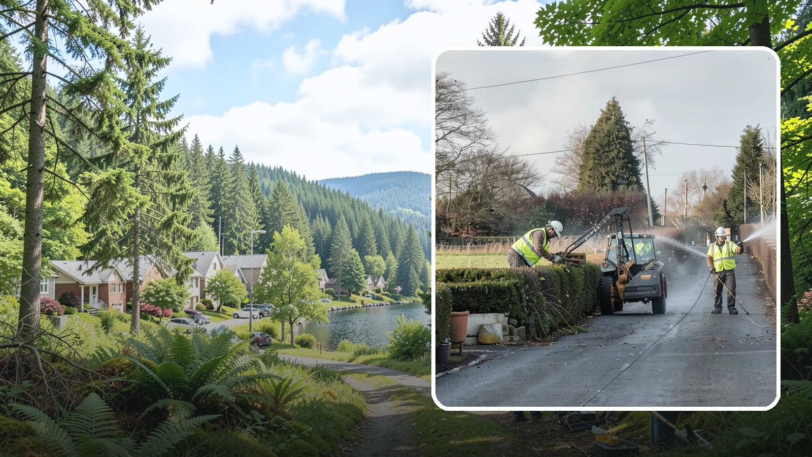 Hedge Trimming in Lake Forest Park, King County, WA - Precise hedge trimming that maintains clean lines, healthy density, and clear sightlines on public property.