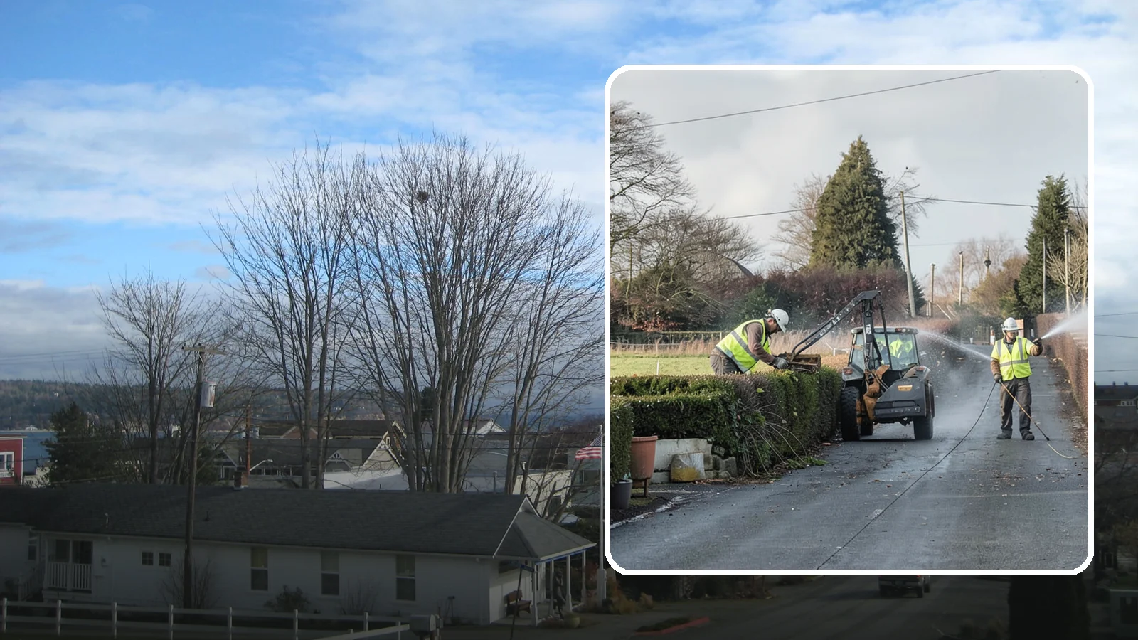 Hedge Trimming in Langley, Island County, WA - Precise hedge trimming that maintains clean lines, healthy density, and clear sightlines on public property.