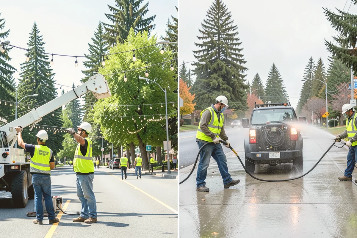 Hedge Trimming in Lynnwood, Snohomish County, WA - Map hedge locations and set target dimensions and lines