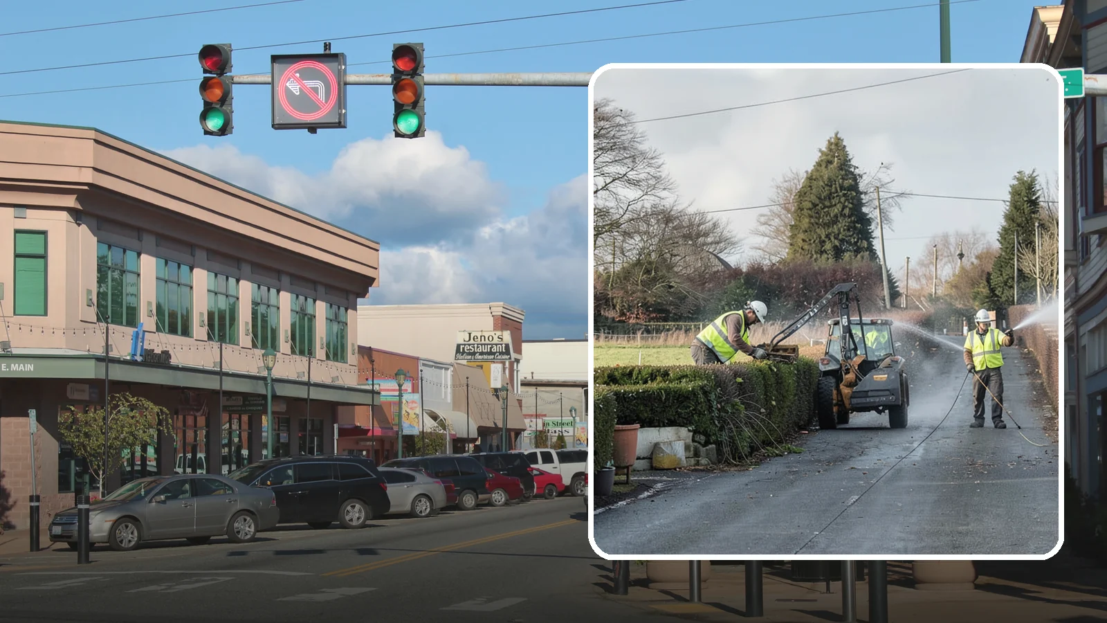 Hedge Trimming in Monroe, Snohomish County, WA - Precise hedge trimming that maintains clean lines, healthy density, and clear sightlines on public property.