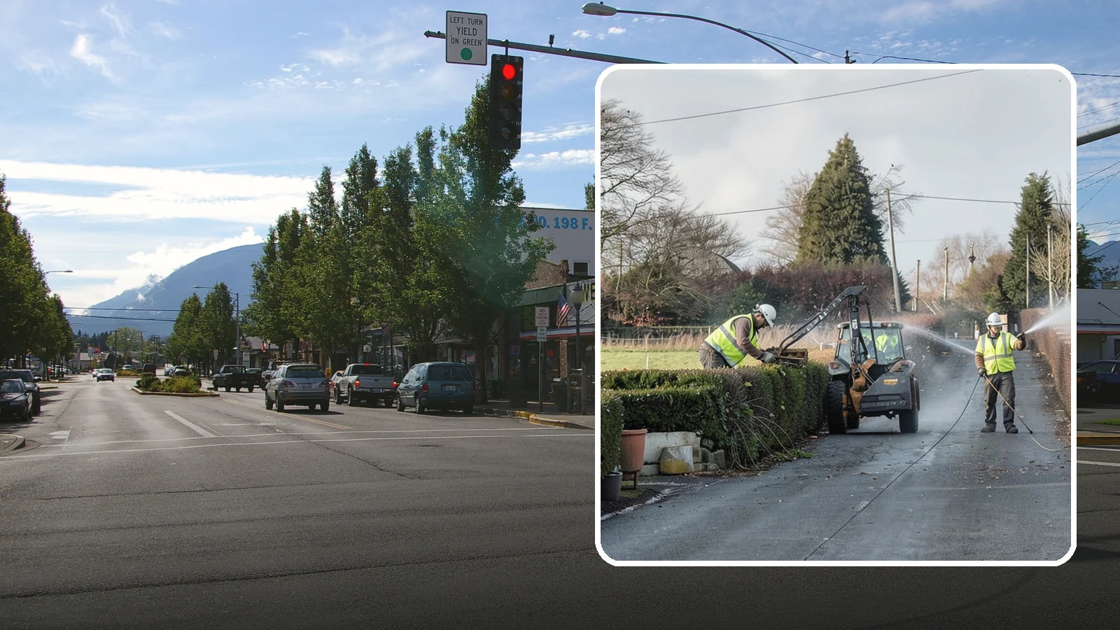 Hedge Trimming in North Bend, King County, WA - Precise hedge trimming that maintains clean lines, healthy density, and clear sightlines on public property.
