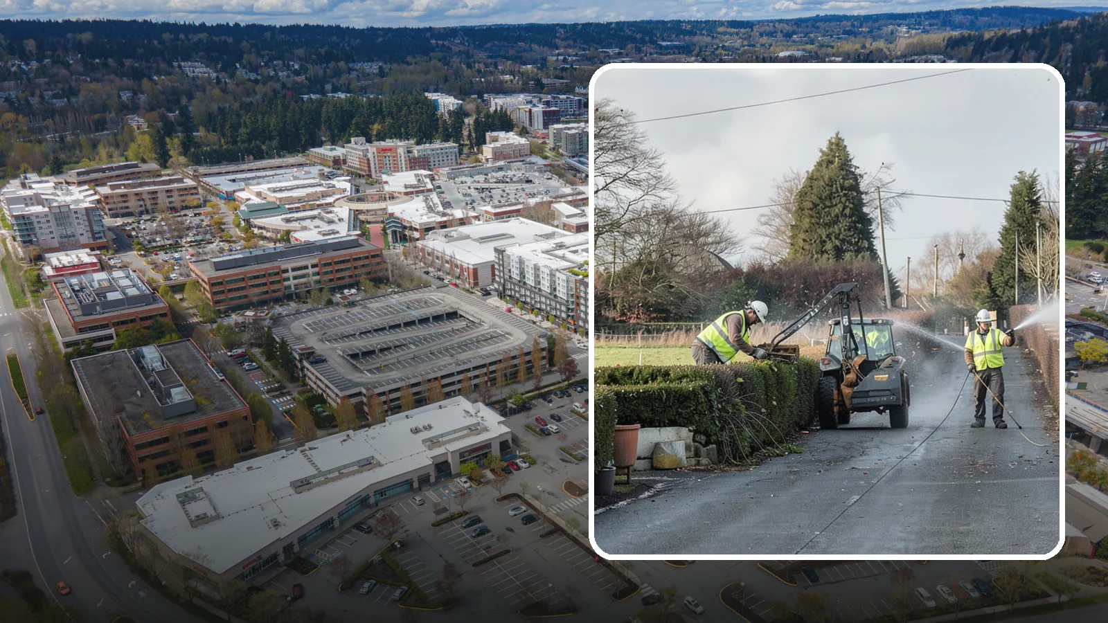 Hedge Trimming in Redmond, King County, WA - Precise hedge trimming that maintains clean lines, healthy density, and clear sightlines on public property.
