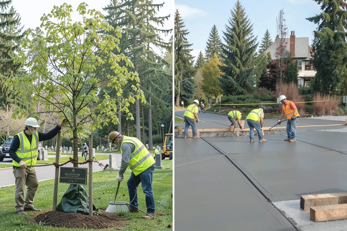 Hedge Trimming in Wilkeson, Pierce County, WA - Map hedge locations and set target dimensions and lines