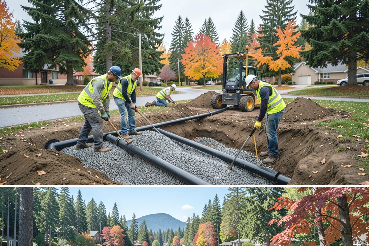 HOA Common Area Maintenance in Covington, King County, WA - Mowing and bed detailing intensify from late spring through early fall, tapering to leaf cleanup as autumn arrives.