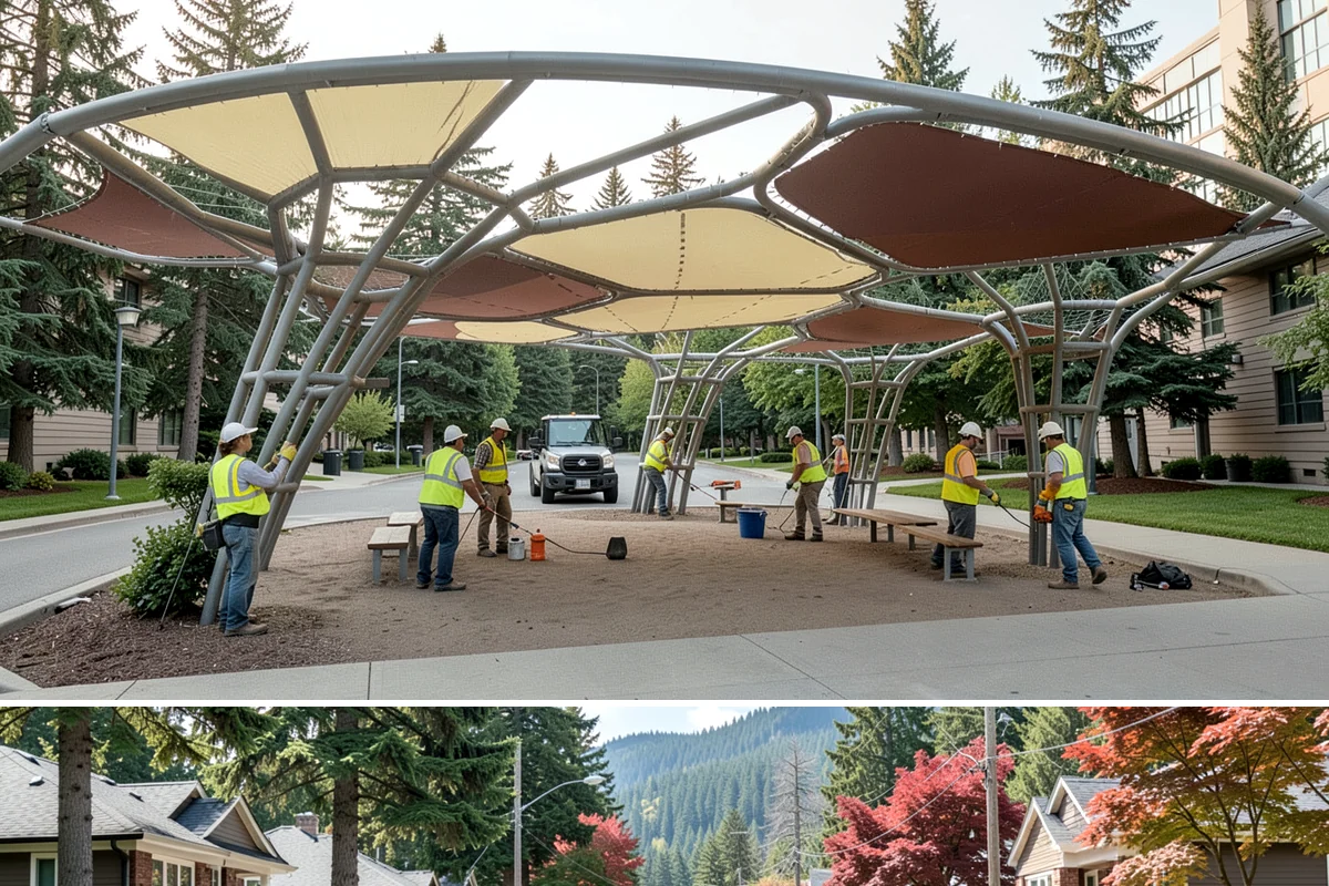 HOA Common Area Maintenance in Hunts Point, King County, WA - Mowing and bed detailing intensify from late spring through early fall, tapering to leaf cleanup as autumn arrives.