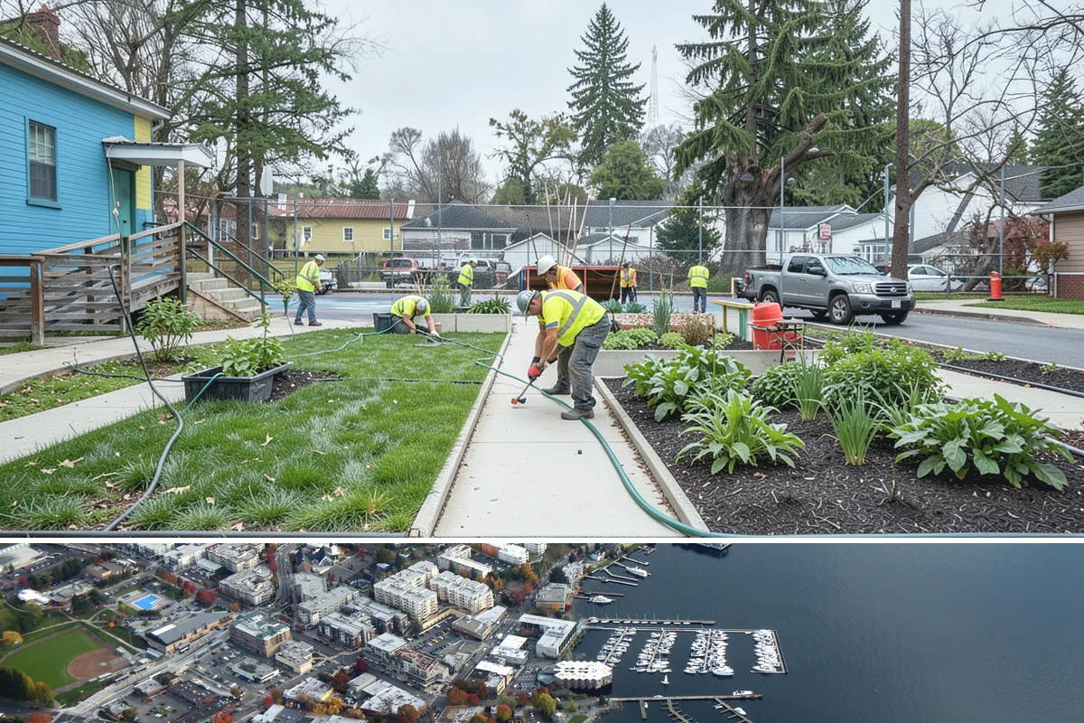 HOA Common Area Maintenance in Kirkland, King County, WA - Mowing and bed detailing intensify from late spring through early fall, tapering to leaf cleanup as autumn arrives.