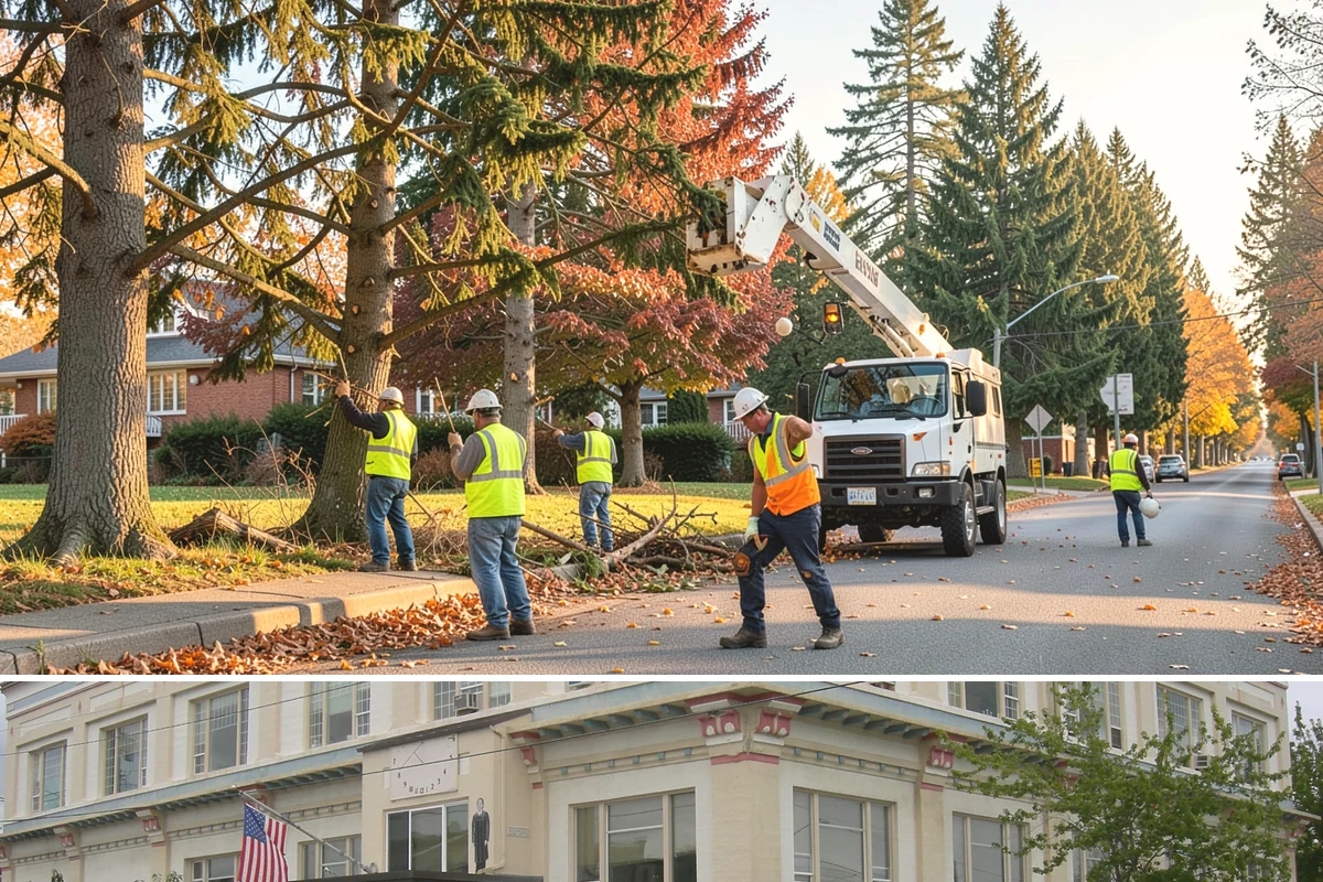 Holiday Lighting Installation in Anacortes, Skagit County, WA - Installations run from early November so displays are lit for the day-after-Thanksgiving season opening.