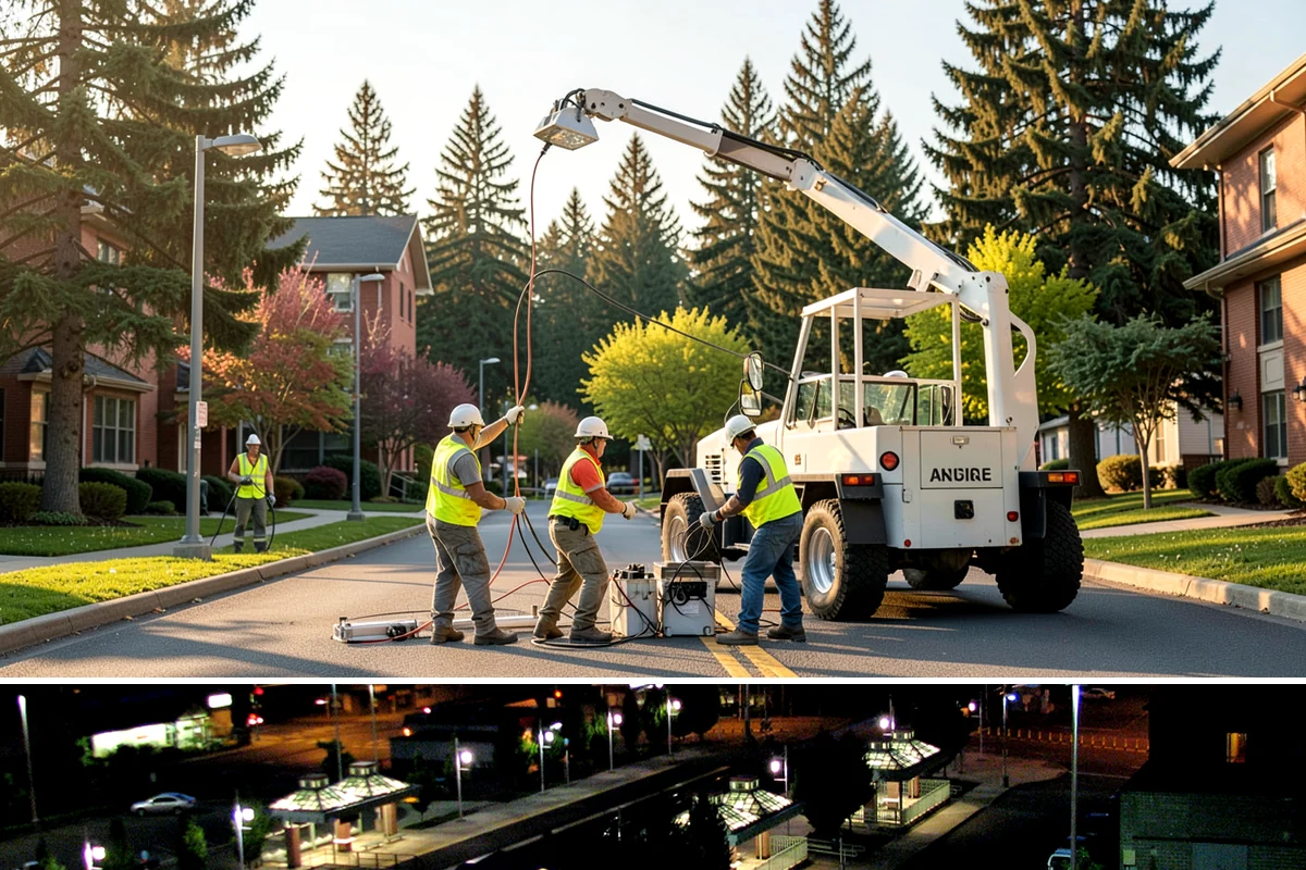 Holiday Lighting Installation in Auburn, King County, WA - Installations run from early November so displays are lit for the day-after-Thanksgiving season opening.