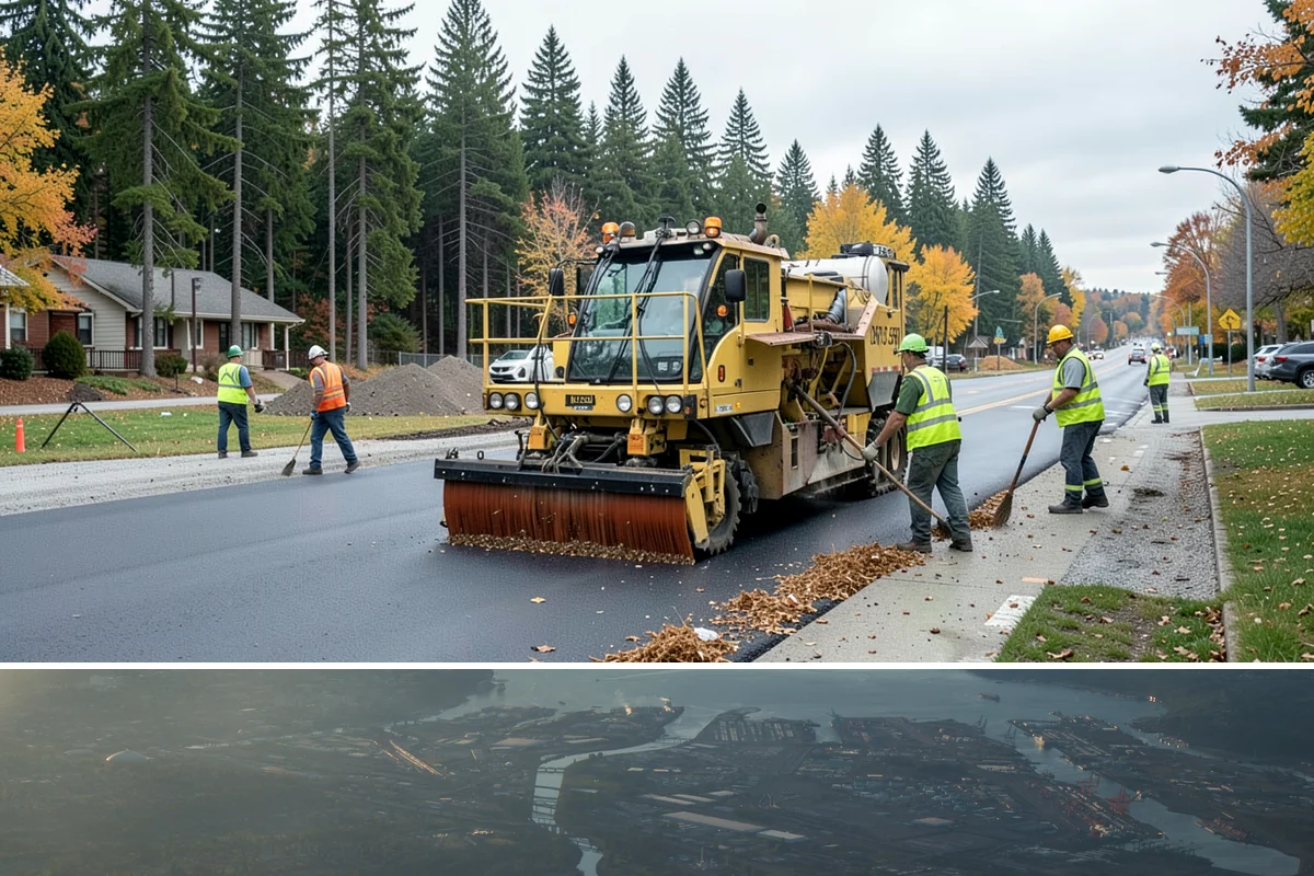 Holiday Lighting Installation in Fife, Pierce County, WA - Installations run from early November so displays are lit for the day-after-Thanksgiving season opening.
