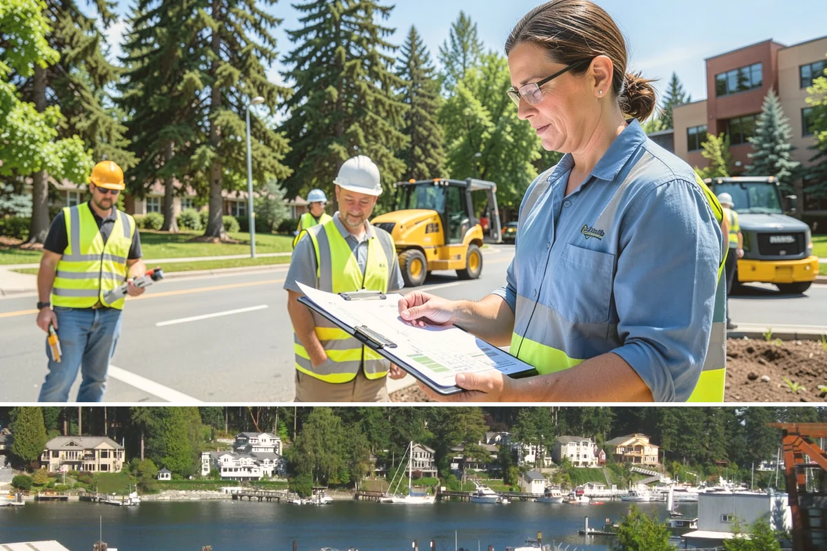 Holiday Lighting Installation in Gig Harbor, Pierce County, WA - Installations run from early November so displays are lit for the day-after-Thanksgiving season opening.