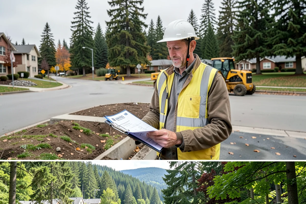 Holiday Lighting Installation in Lake Forest Park, King County, WA - Installations run from early November so displays are lit for the day-after-Thanksgiving season opening.