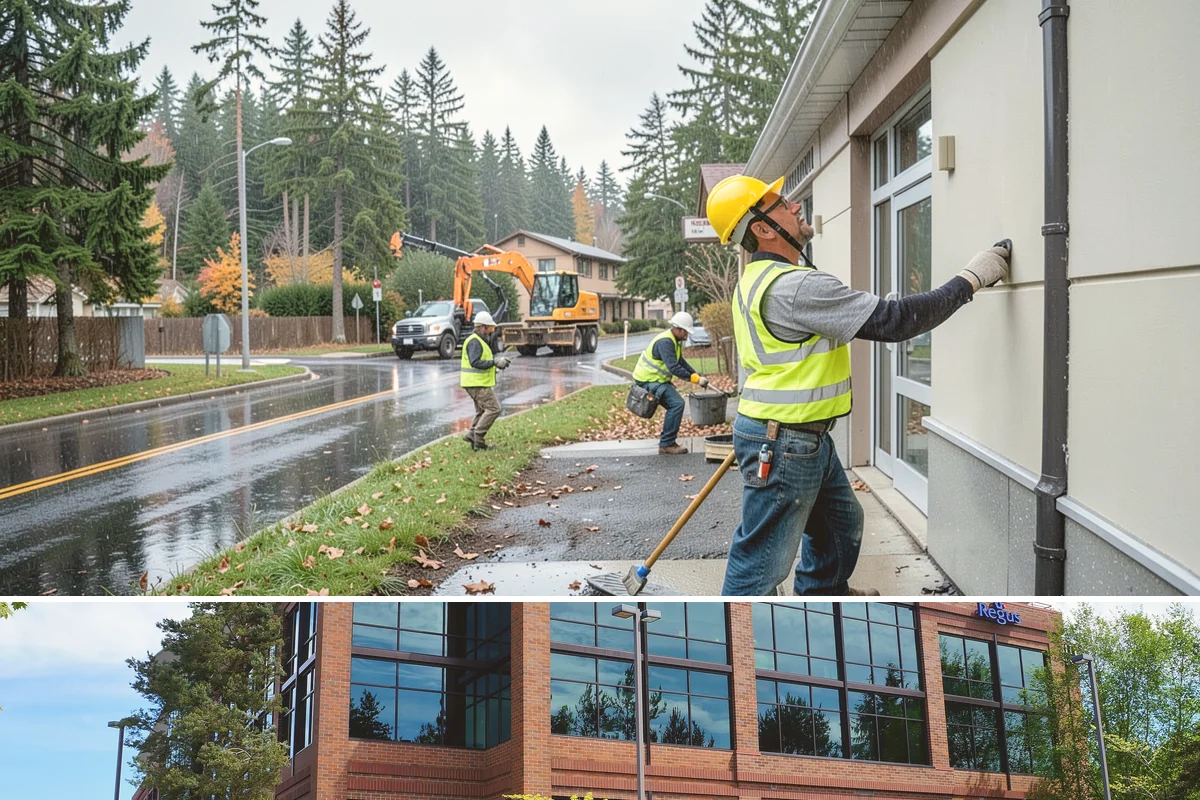 Holiday Lighting Installation in Mountlake Terrace, Snohomish County, WA - Installations run from early November so displays are lit for the day-after-Thanksgiving season opening.