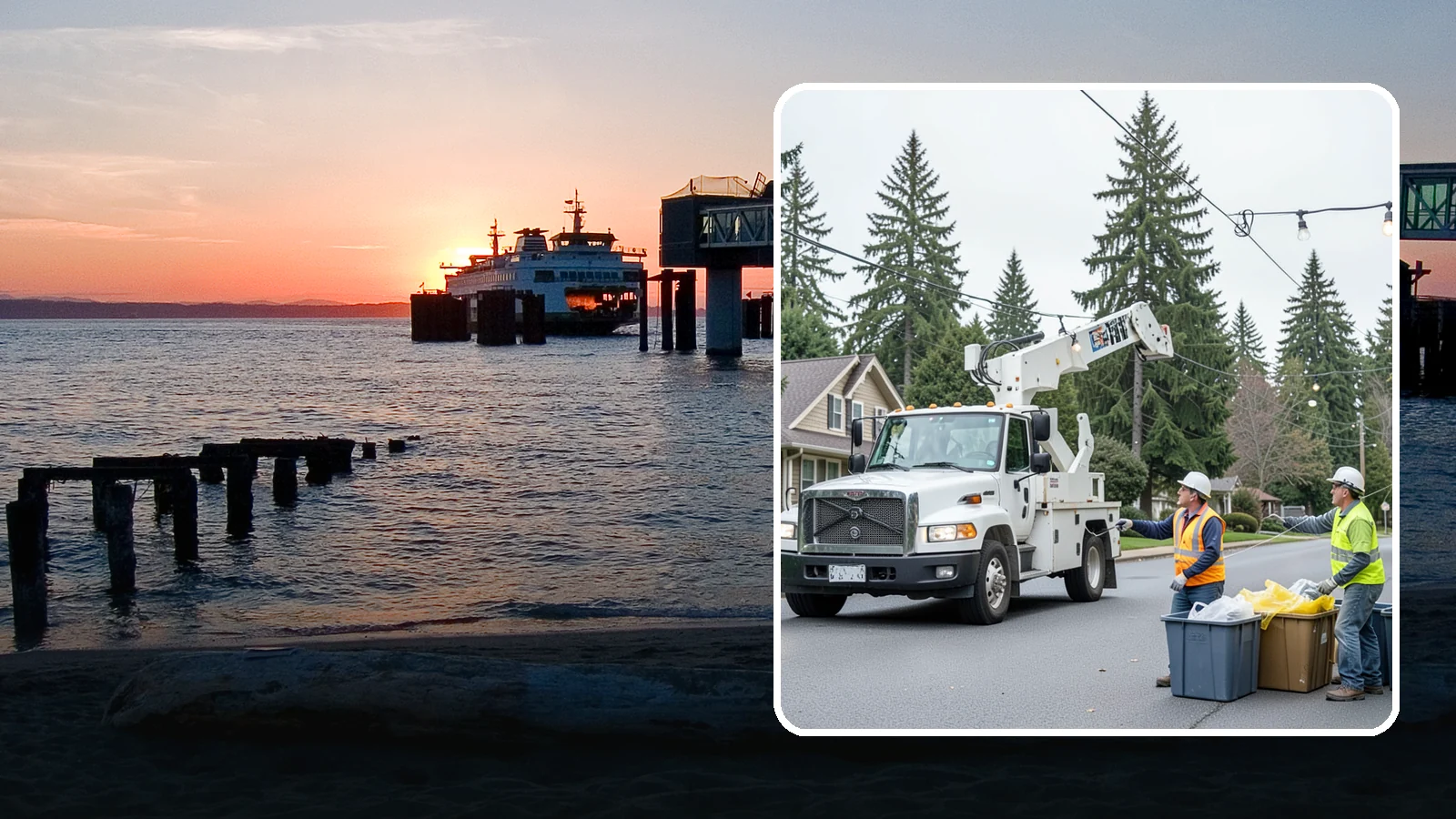 Holiday Lighting Removal in Edmonds, Snohomish County, WA - Safe takedown and storage of municipal holiday lighting displays across Western Washington.