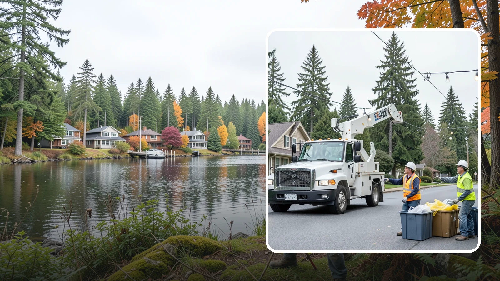 Holiday Lighting Removal in La Conner, Skagit County, WA - Safe takedown and storage of municipal holiday lighting displays across Western Washington.