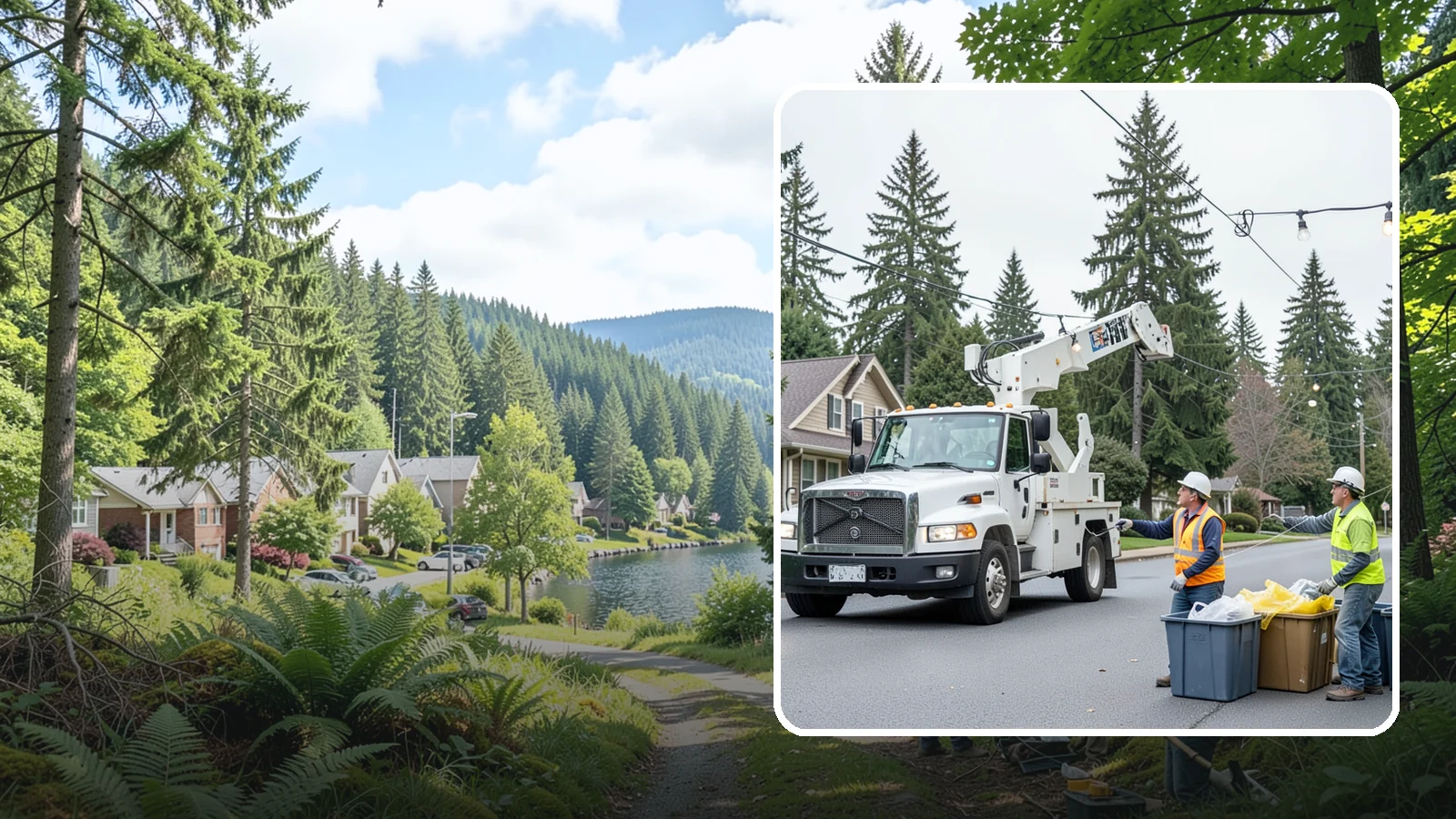 Holiday Lighting Removal in Lake Forest Park, King County, WA - Safe takedown and storage of municipal holiday lighting displays across Western Washington.