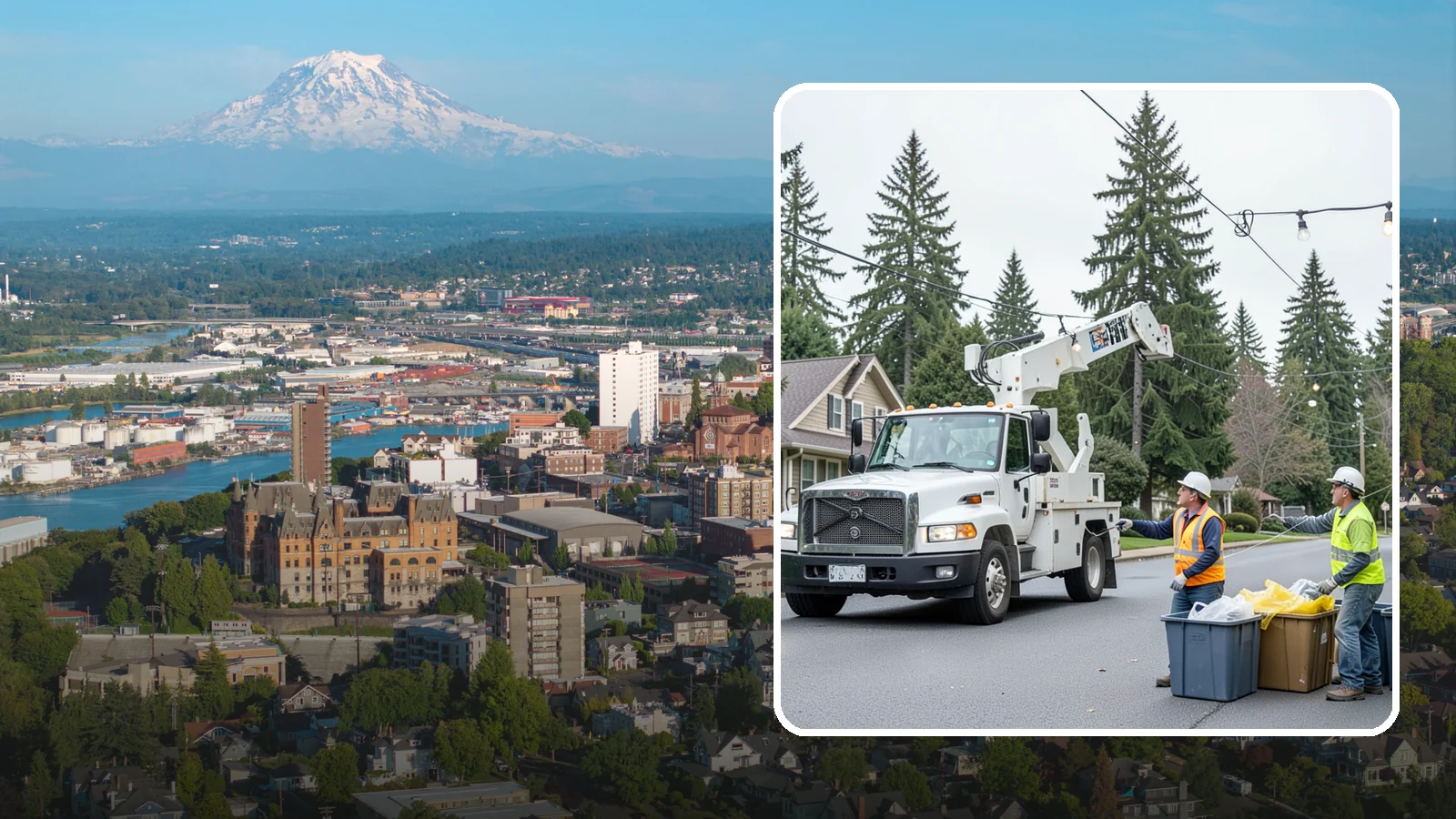Holiday Lighting Removal in Tacoma, Pierce County, WA - Safe takedown and storage of municipal holiday lighting displays across Western Washington.