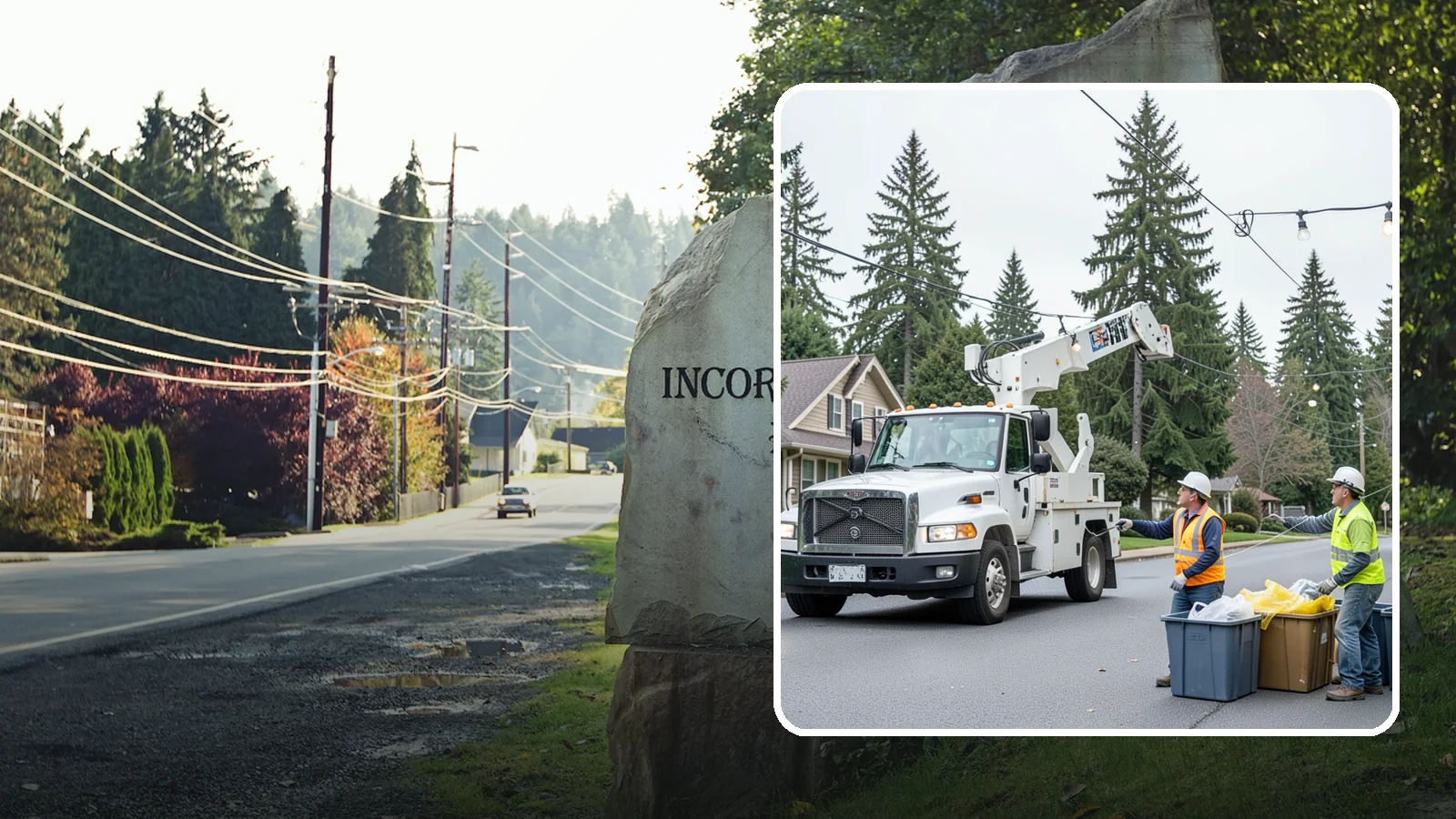 Holiday Lighting Removal in Wilkeson, Pierce County, WA - Safe takedown and storage of municipal holiday lighting displays across Western Washington.