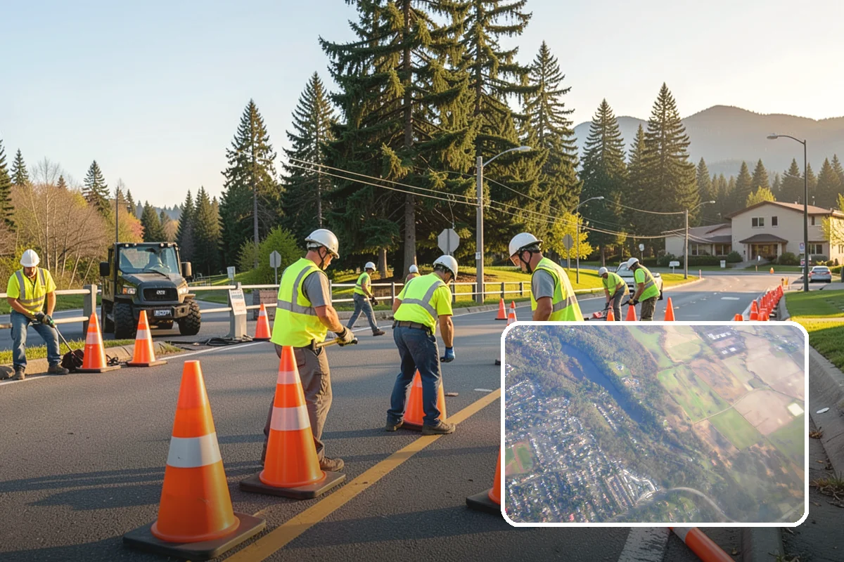 Holiday Lighting in Algona, King County, WA - Creates welcoming, festive public spaces during winter