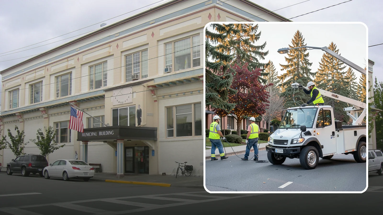 Holiday Lighting in Anacortes, Skagit County, WA - Seasonal installation, maintenance, and removal of civic holiday lighting for downtowns and public spaces.
