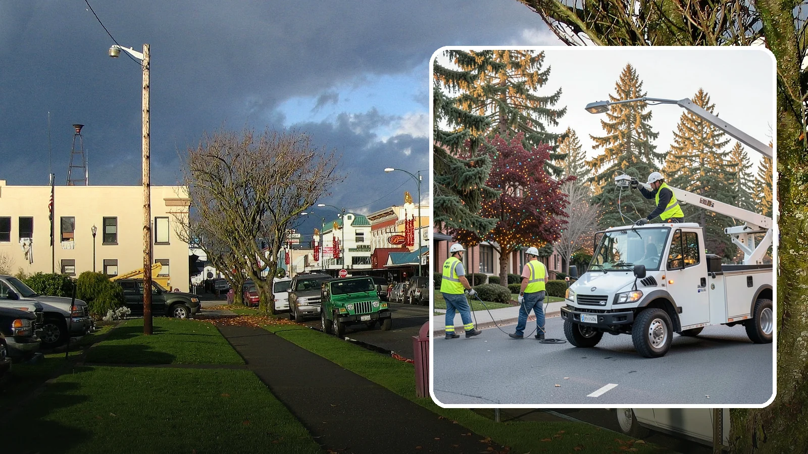 Holiday Lighting in Arlington, Snohomish County, WA - Seasonal installation, maintenance, and removal of civic holiday lighting for downtowns and public spaces.