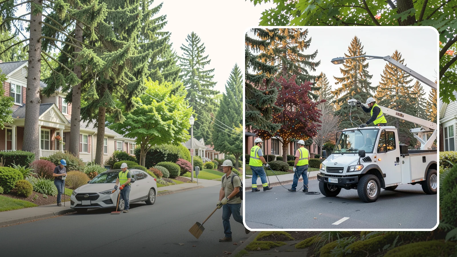 Holiday Lighting in Beaux Arts Village, King County, WA - Seasonal installation, maintenance, and removal of civic holiday lighting for downtowns and public spaces.