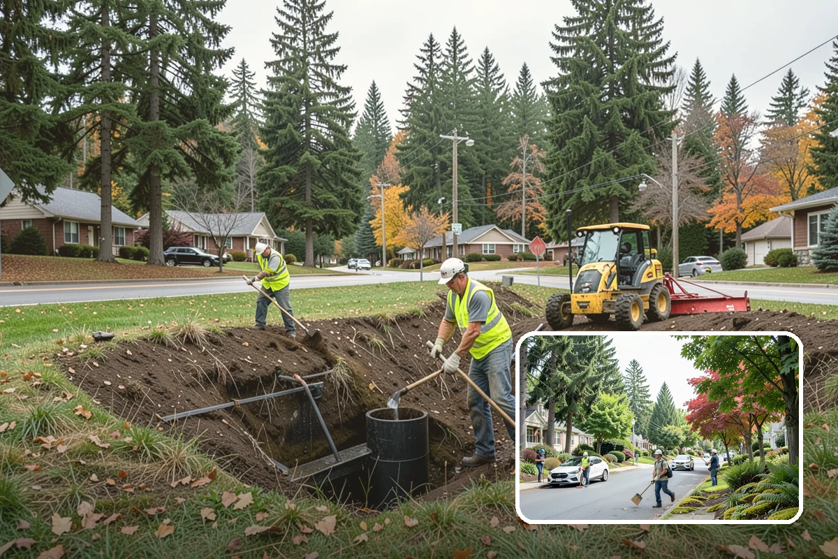 Holiday Lighting in Beaux Arts Village, King County, WA - Creates welcoming, festive public spaces during winter