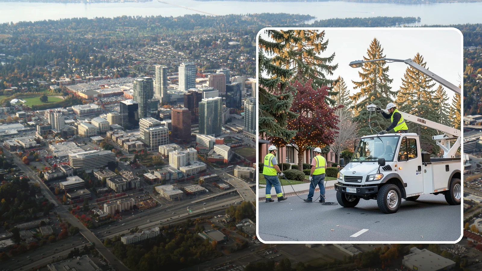 Holiday Lighting in Bellevue, King County, WA - Seasonal installation, maintenance, and removal of civic holiday lighting for downtowns and public spaces.