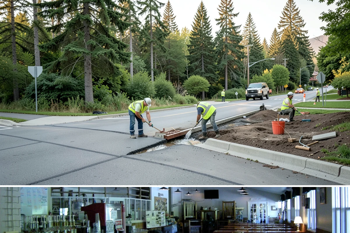 Holiday Lighting in Black Diamond, King County, WA - Installation occurs in November, maintenance runs through the holidays, and removal follows in January.