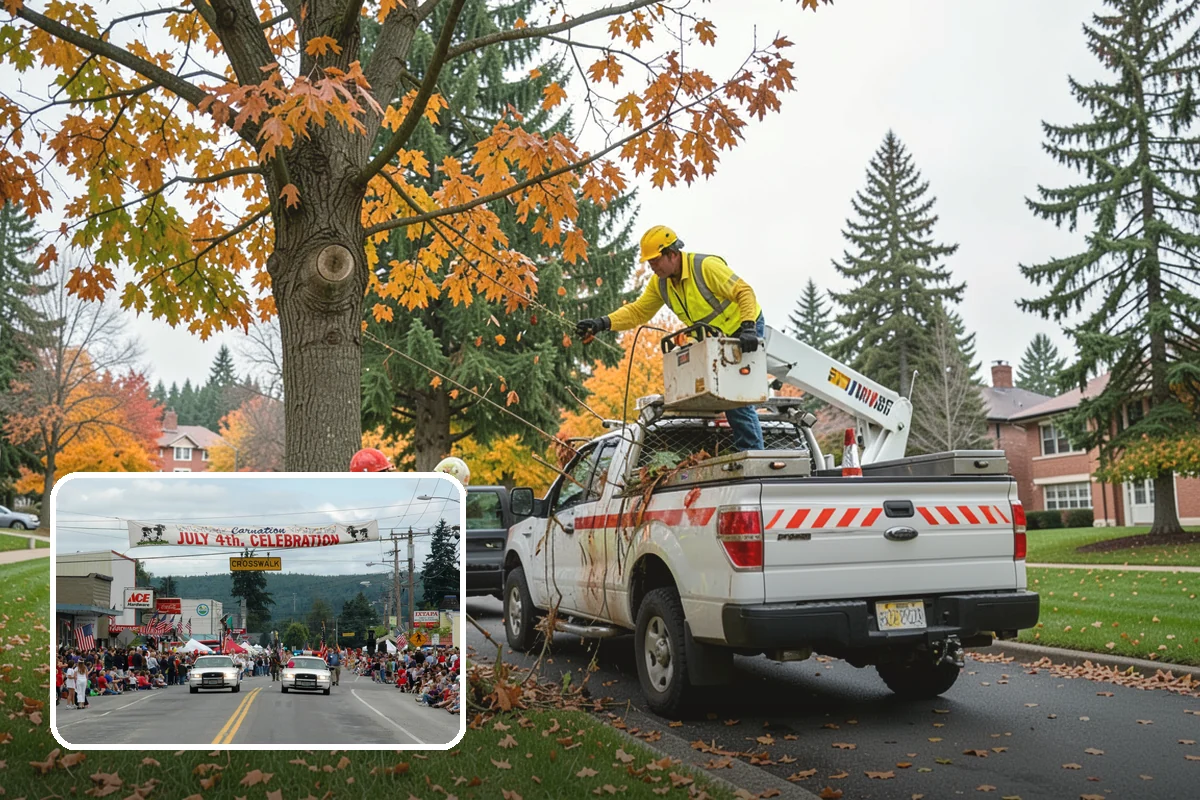 Holiday Lighting in Carnation, King County, WA - Creates welcoming, festive public spaces during winter