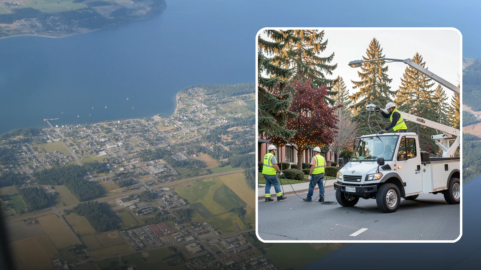 Holiday Lighting in Coupeville, Island County, WA - Seasonal installation, maintenance, and removal of civic holiday lighting for downtowns and public spaces.