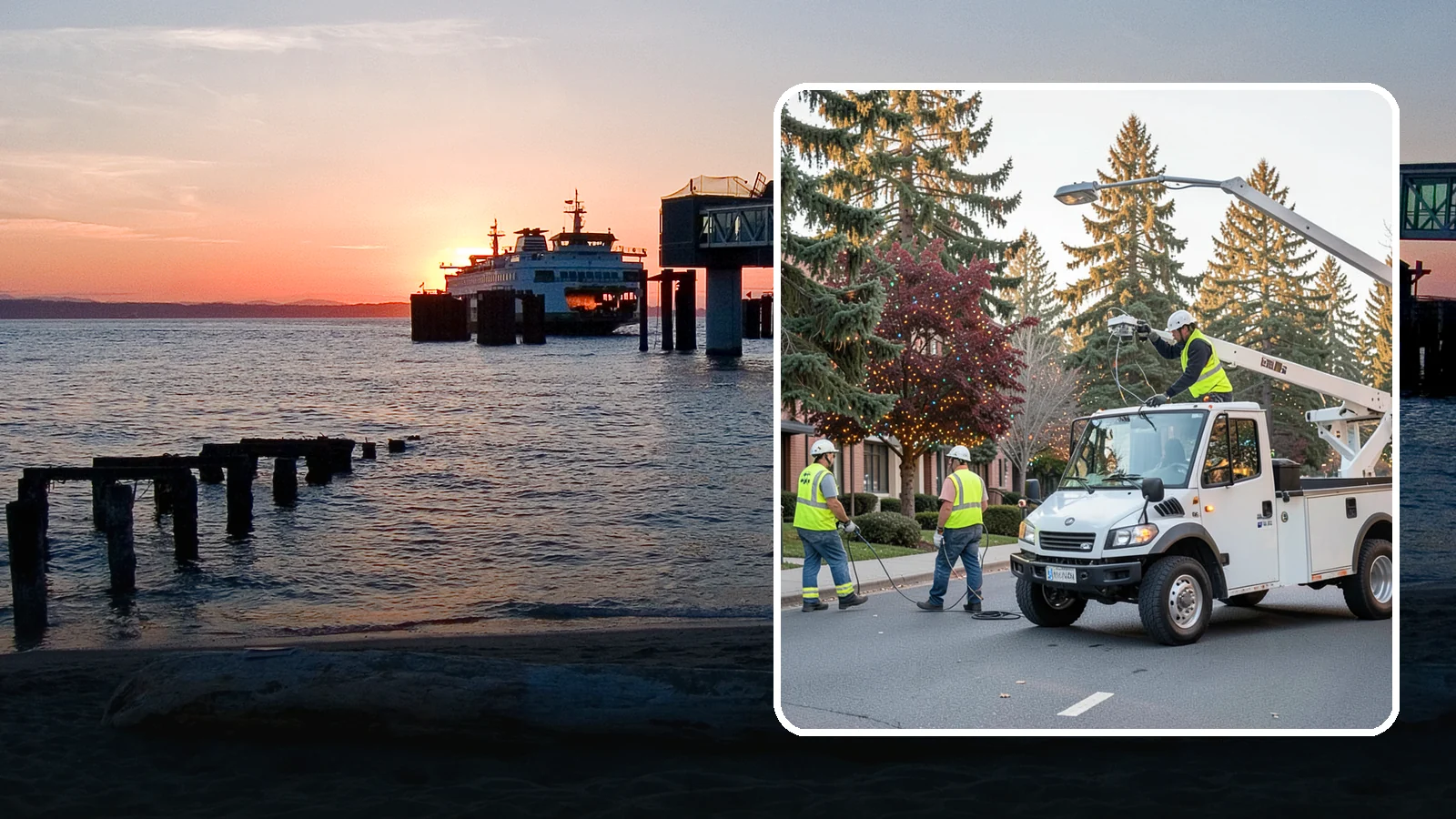 Holiday Lighting in Edmonds, Snohomish County, WA - Seasonal installation, maintenance, and removal of civic holiday lighting for downtowns and public spaces.