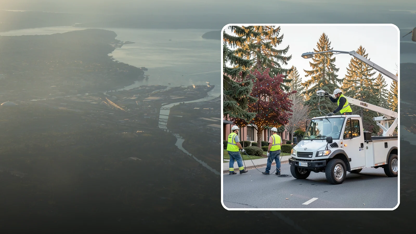 Holiday Lighting in Fife, Pierce County, WA - Seasonal installation, maintenance, and removal of civic holiday lighting for downtowns and public spaces.