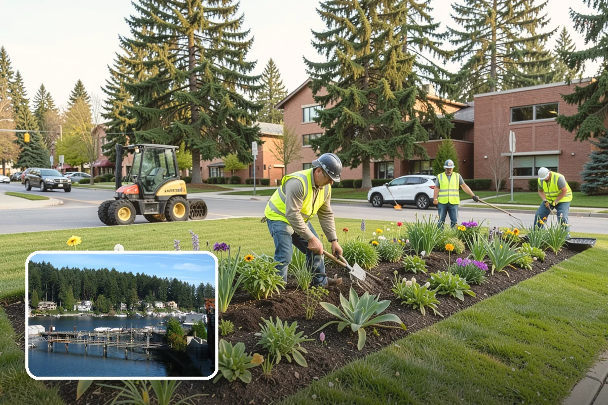 Holiday Lighting in Gig Harbor, Pierce County, WA - Creates welcoming, festive public spaces during winter