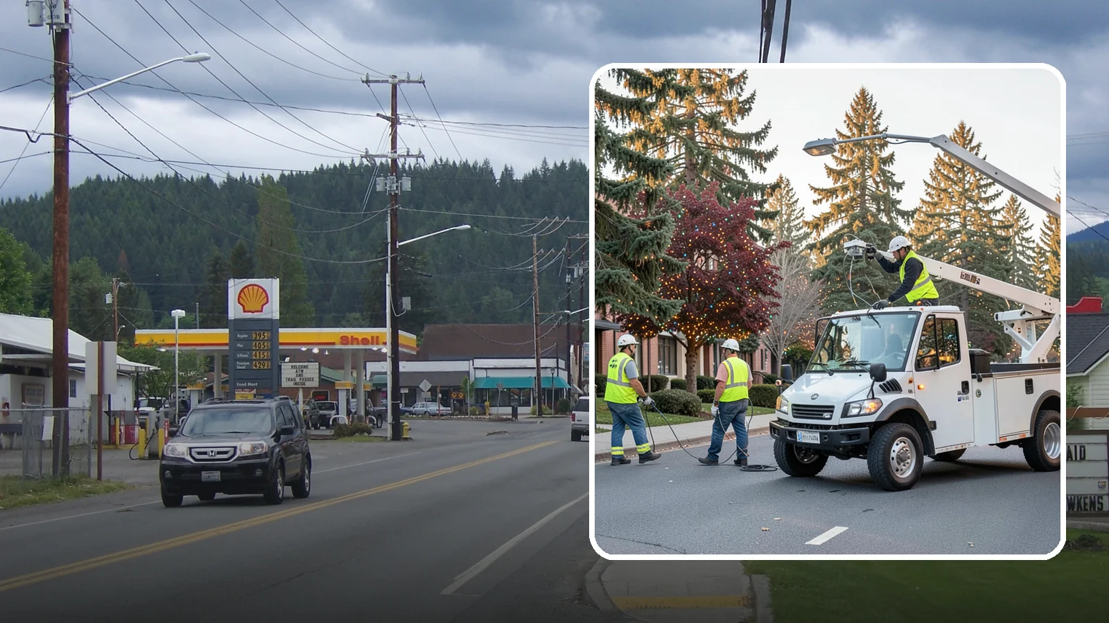 Holiday Lighting in Granite Falls, Snohomish County, WA - Seasonal installation, maintenance, and removal of civic holiday lighting for downtowns and public spaces.