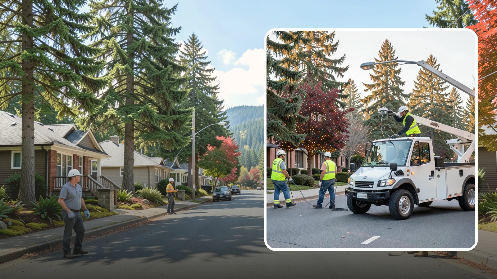 Holiday Lighting in Hunts Point, King County, WA - Seasonal installation, maintenance, and removal of civic holiday lighting for downtowns and public spaces.