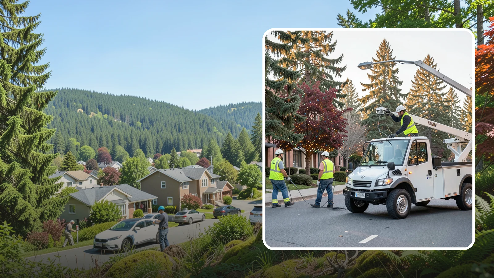 Holiday Lighting in Index, Snohomish County, WA - Seasonal installation, maintenance, and removal of civic holiday lighting for downtowns and public spaces.