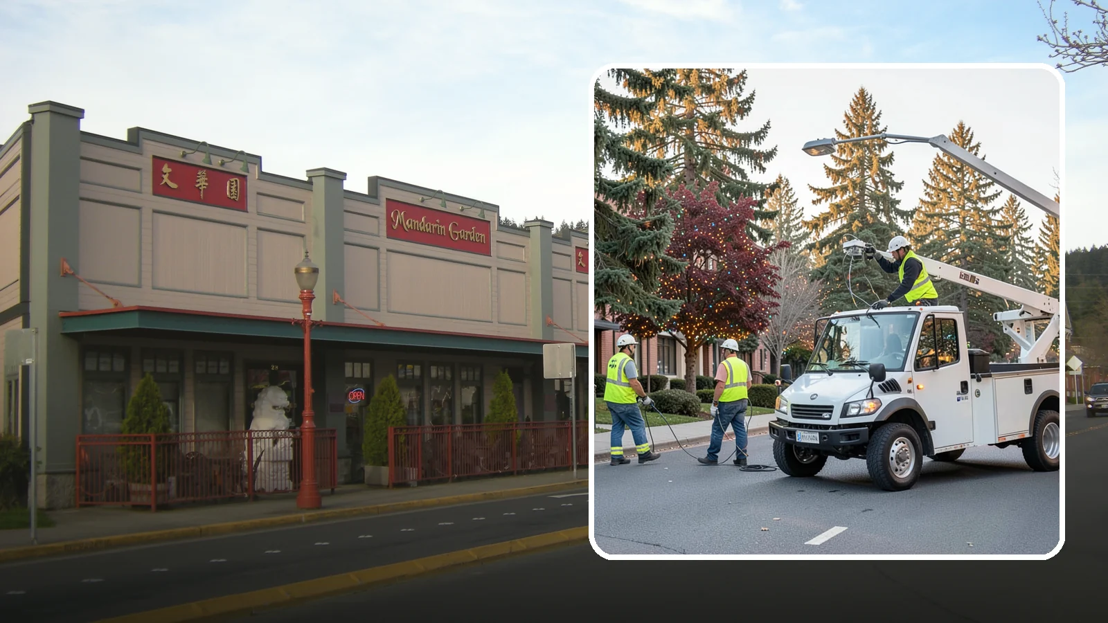 Holiday Lighting in Issaquah, King County, WA - Seasonal installation, maintenance, and removal of civic holiday lighting for downtowns and public spaces.