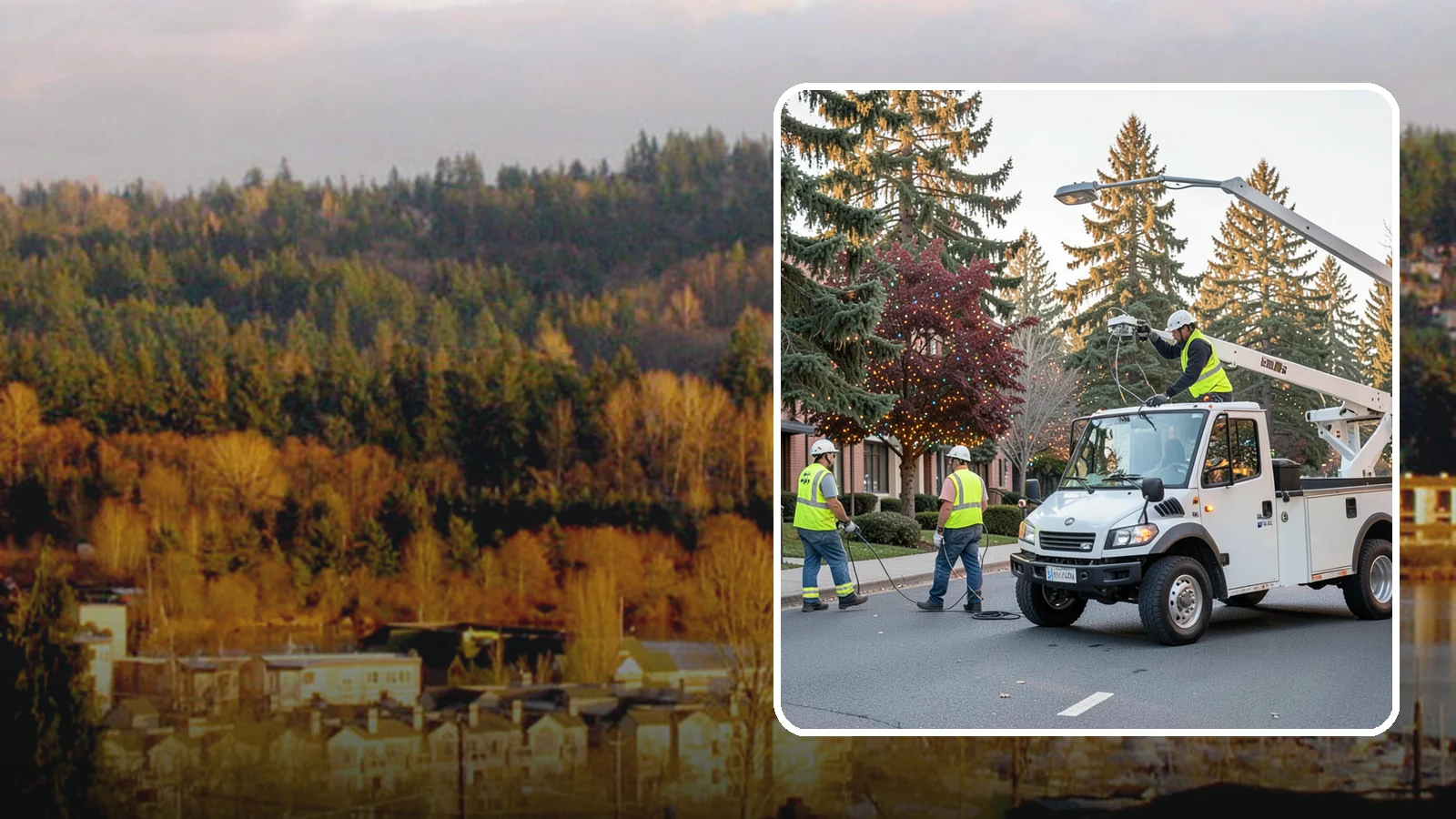 Holiday Lighting in Kenmore, King County, WA - Seasonal installation, maintenance, and removal of civic holiday lighting for downtowns and public spaces.