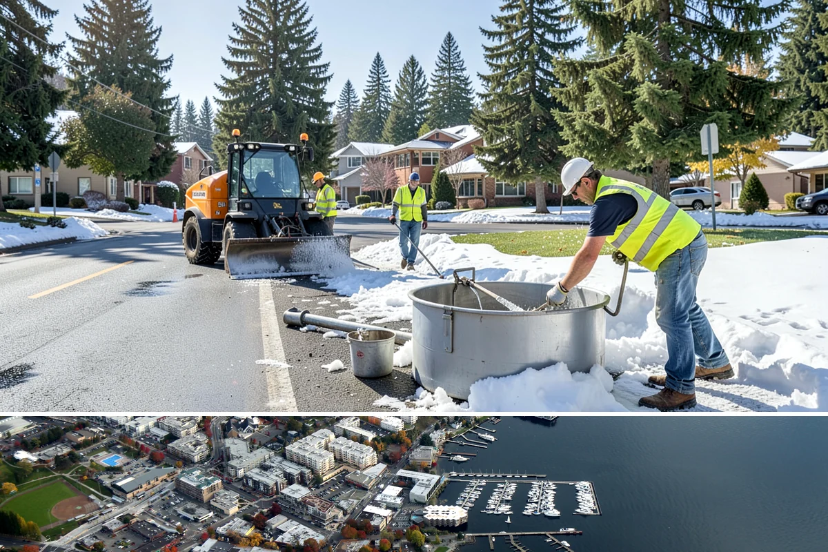 Holiday Lighting in Kirkland, King County, WA - Installation occurs in November, maintenance runs through the holidays, and removal follows in January.