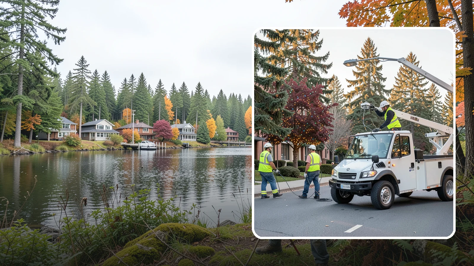 Holiday Lighting in La Conner, Skagit County, WA - Seasonal installation, maintenance, and removal of civic holiday lighting for downtowns and public spaces.