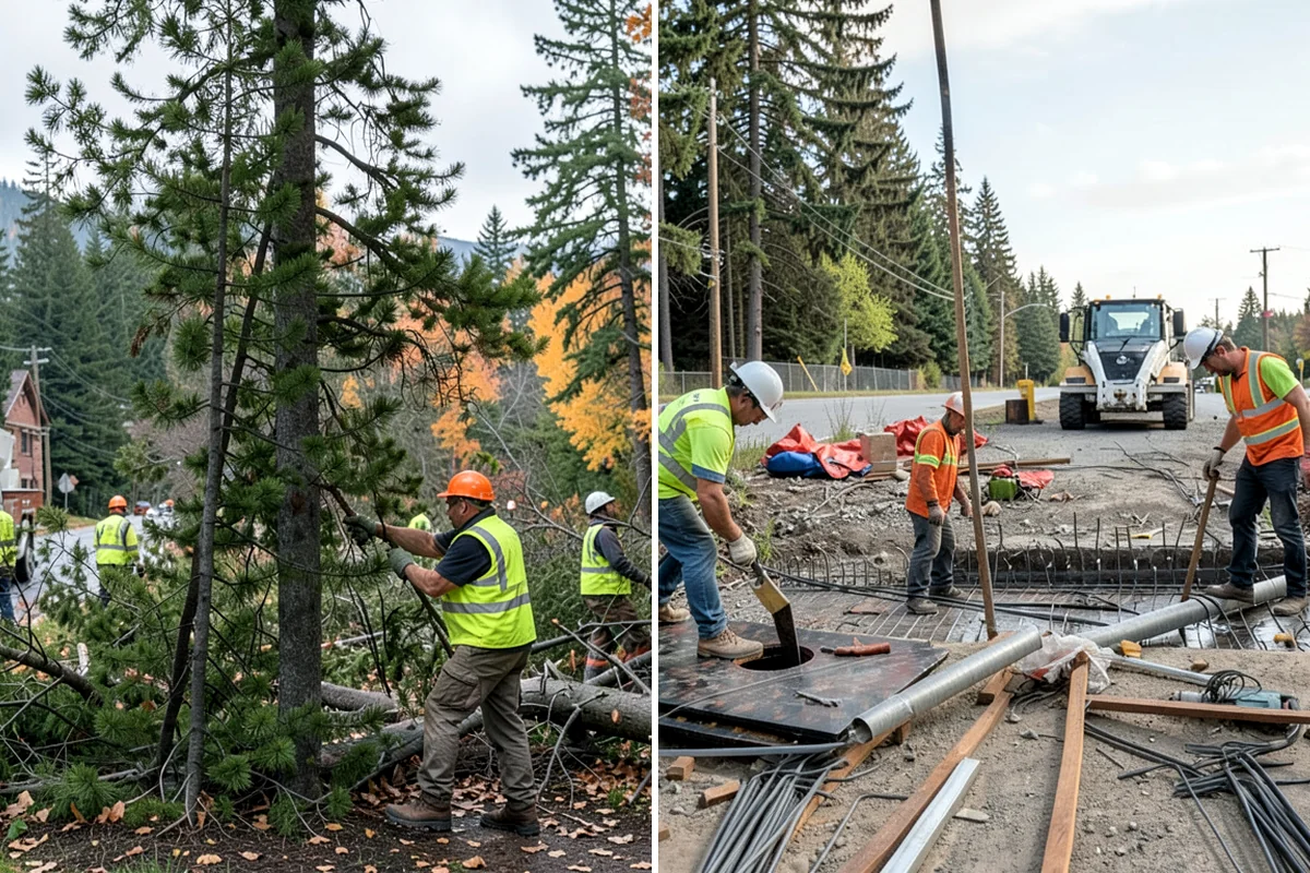 Holiday Lighting in Lake Forest Park, King County, WA - Plan display layout, power sources, and attachment points