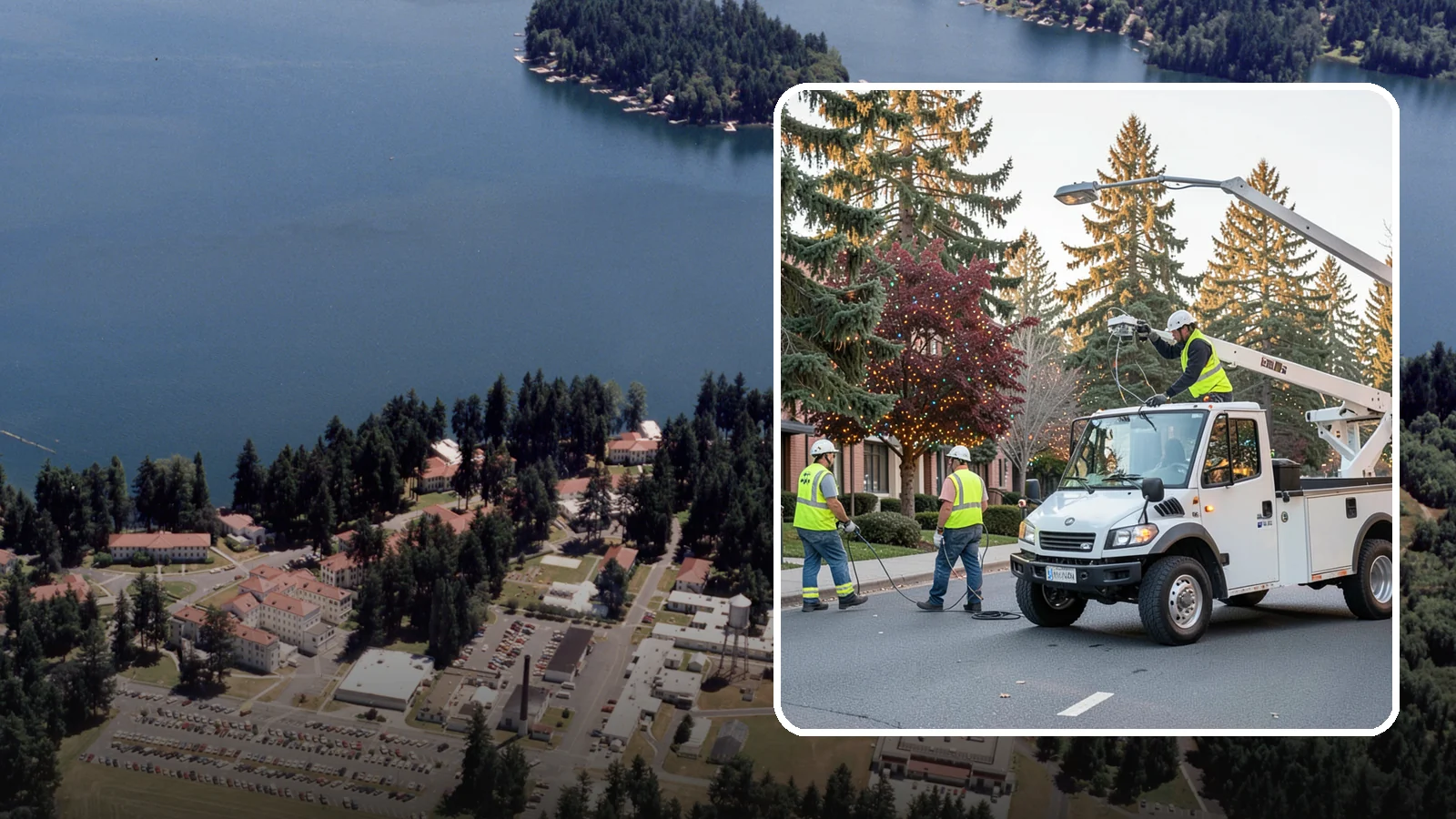 Holiday Lighting in Lakewood, Pierce County, WA - Seasonal installation, maintenance, and removal of civic holiday lighting for downtowns and public spaces.