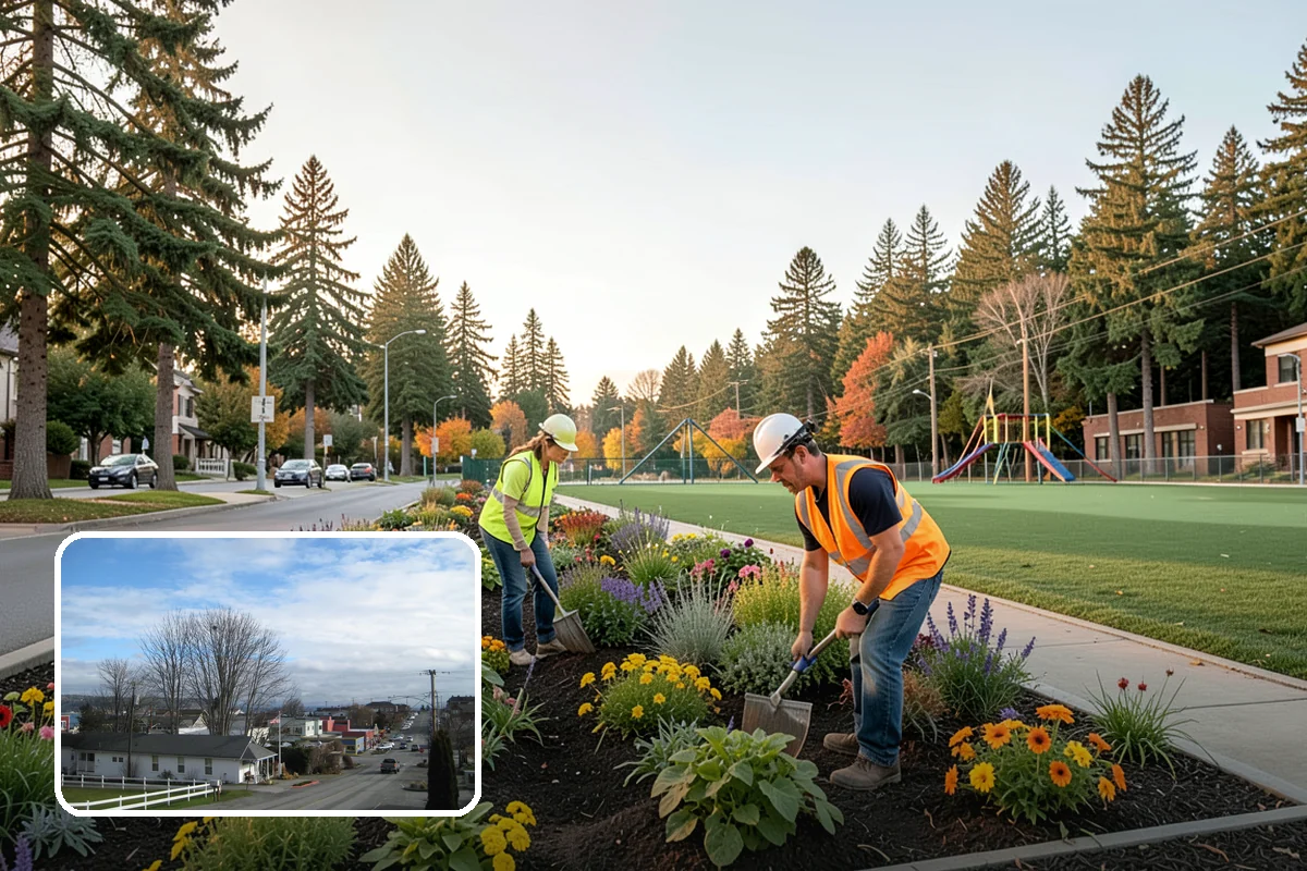 Holiday Lighting in Langley, Island County, WA - Creates welcoming, festive public spaces during winter