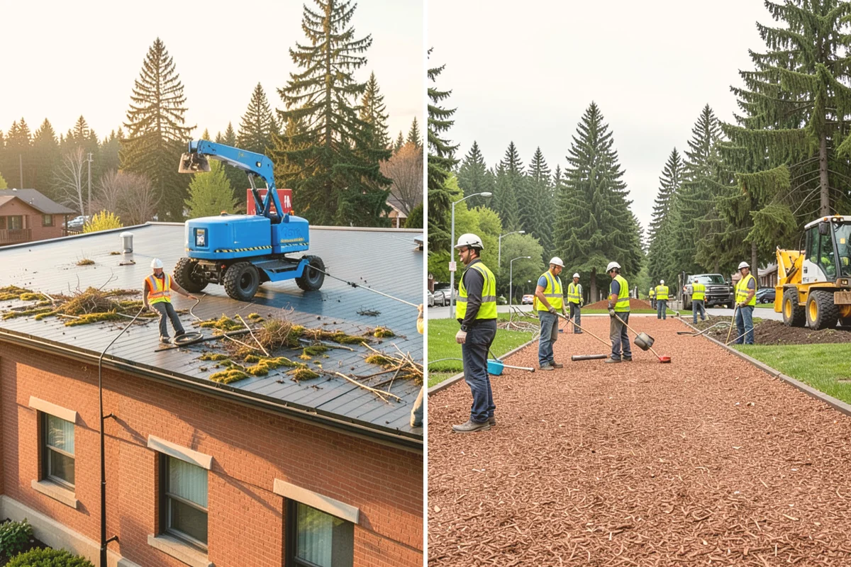Holiday Lighting in Langley, Island County, WA - Plan display layout, power sources, and attachment points