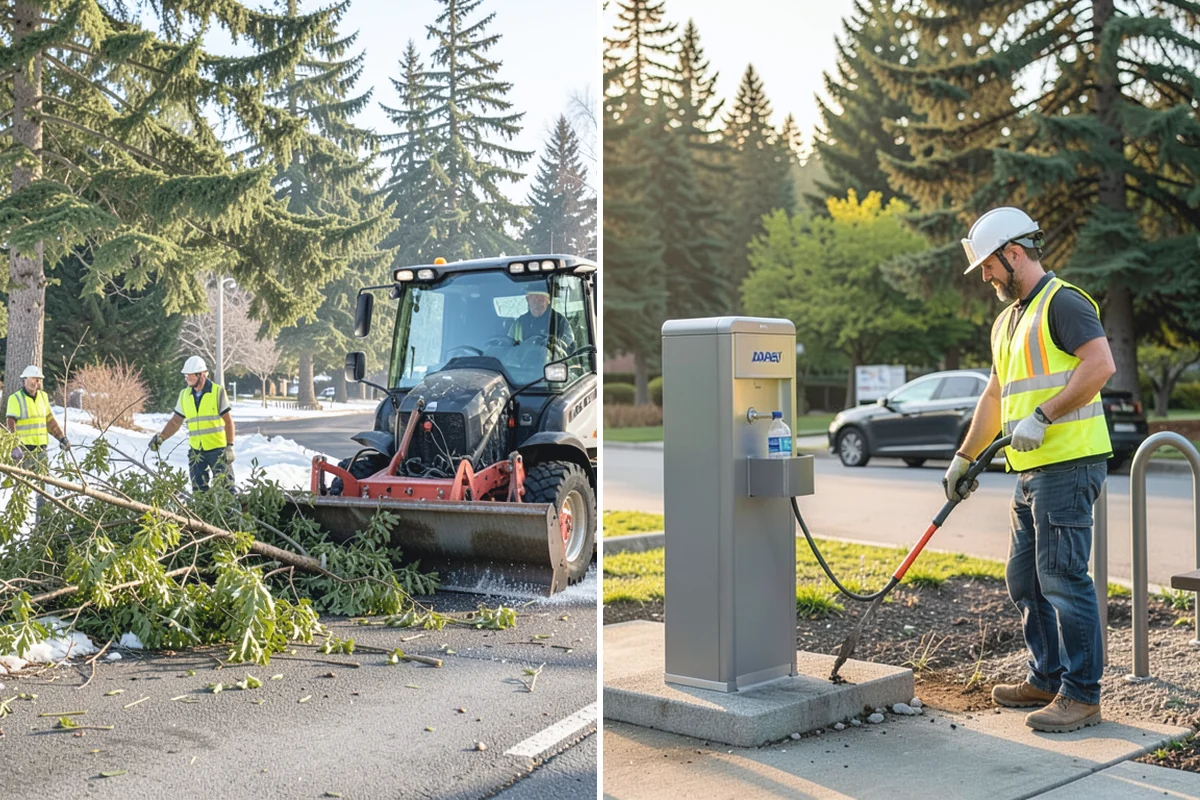 Holiday Lighting in Marysville, Snohomish County, WA - Plan display layout, power sources, and attachment points