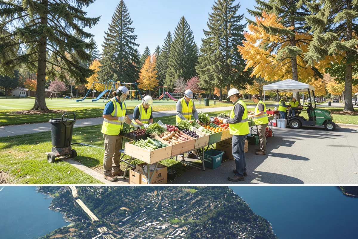 Holiday Lighting in Mercer Island, King County, WA - Installation occurs in November, maintenance runs through the holidays, and removal follows in January.