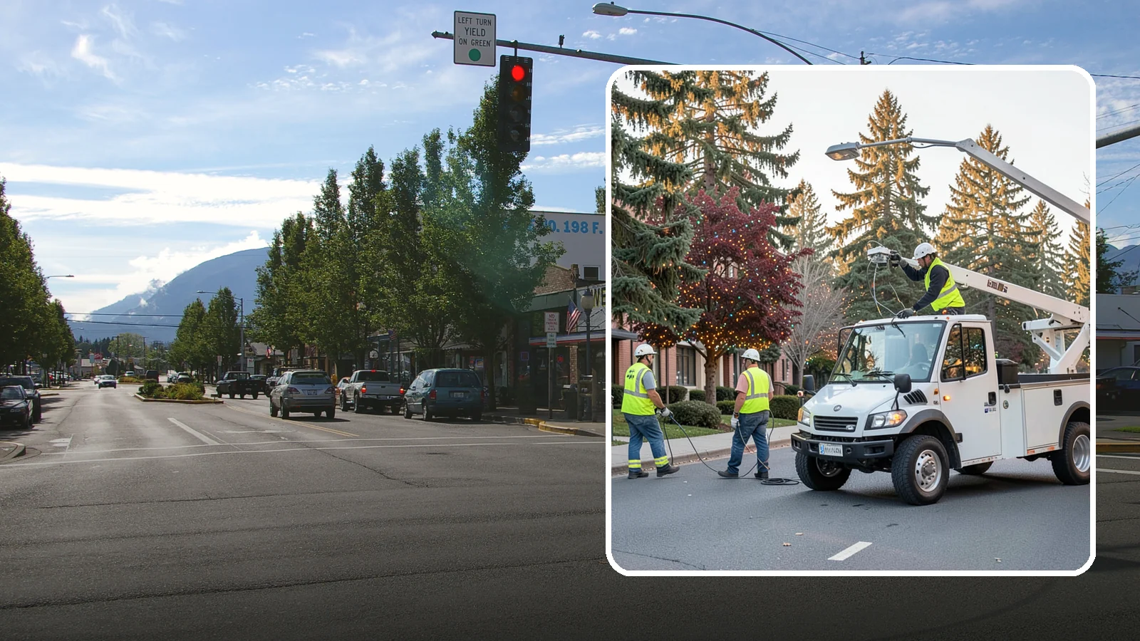 Holiday Lighting in North Bend, King County, WA - Seasonal installation, maintenance, and removal of civic holiday lighting for downtowns and public spaces.