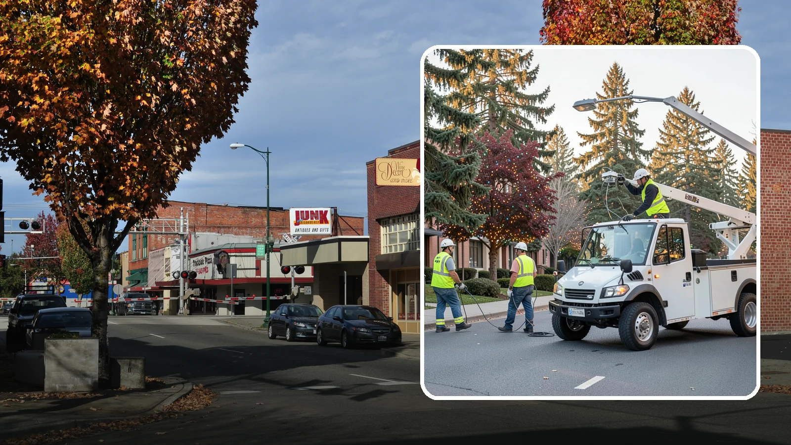 Holiday Lighting in Puyallup, Pierce County, WA - Seasonal installation, maintenance, and removal of civic holiday lighting for downtowns and public spaces.