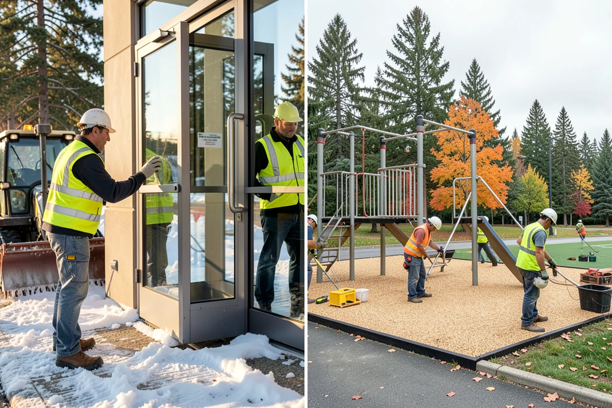 Holiday Lighting in Seattle, King County, WA - Plan display layout, power sources, and attachment points