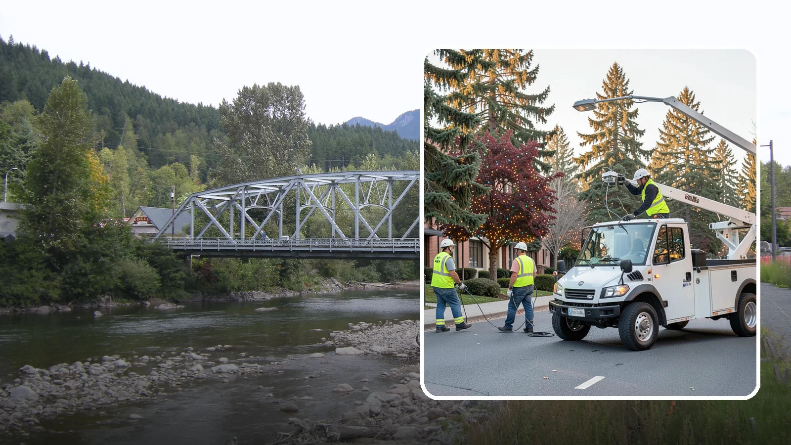 Holiday Lighting in Skykomish, King County, WA - Seasonal installation, maintenance, and removal of civic holiday lighting for downtowns and public spaces.